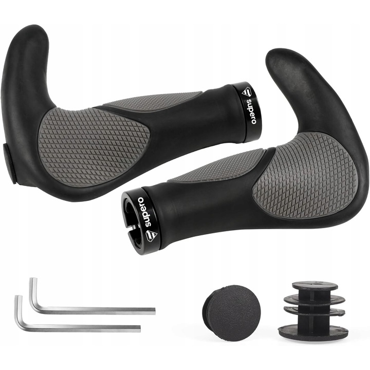 Mansoane bicicleta Supero, ergonomice, antiderapante, 22,2mm, set