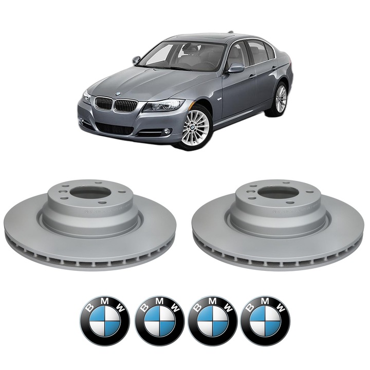 Set 2 discuri frana Fata BMW Seria 3 (E90) din 2005-2008, KW 170 CP 231 CMC 2993, Auto, Bosch, 4 Stickere auto cu BMW Seria