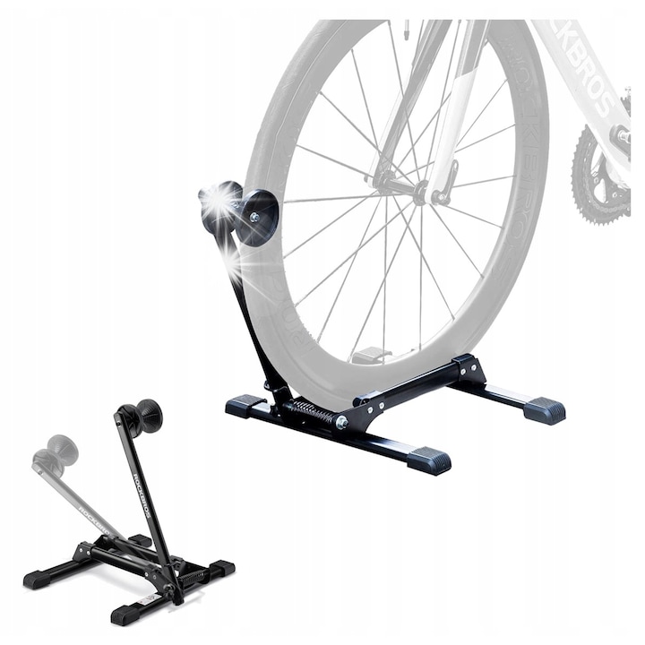 Стойка за съхранение на велосипед RockBros, сгъваема, стомана, черна, 45x40x7.2см