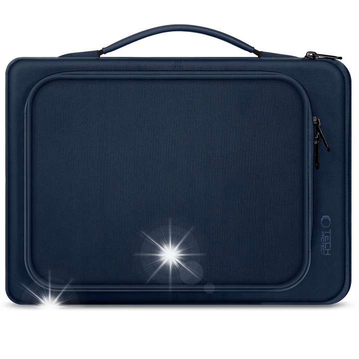 Чанта за лаптоп 15-16 инча, Tech-Protect, тъмносиня, размери 38x25x3см, комплект с калъф