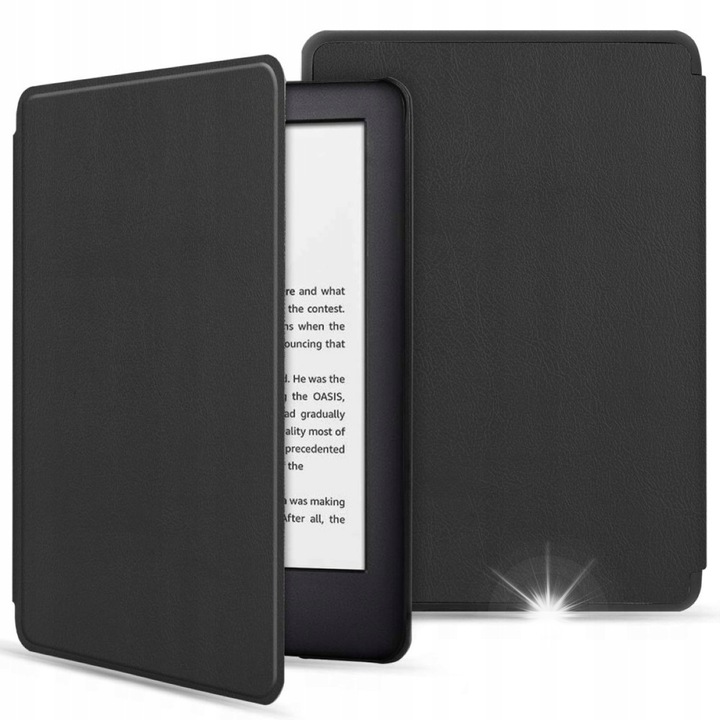 Калъф за електронен четец, Supero, съвместим с Pocketbook Inkpad 4 7.8/Color 2/Color 3, функция стойка, отделения за карти, черен