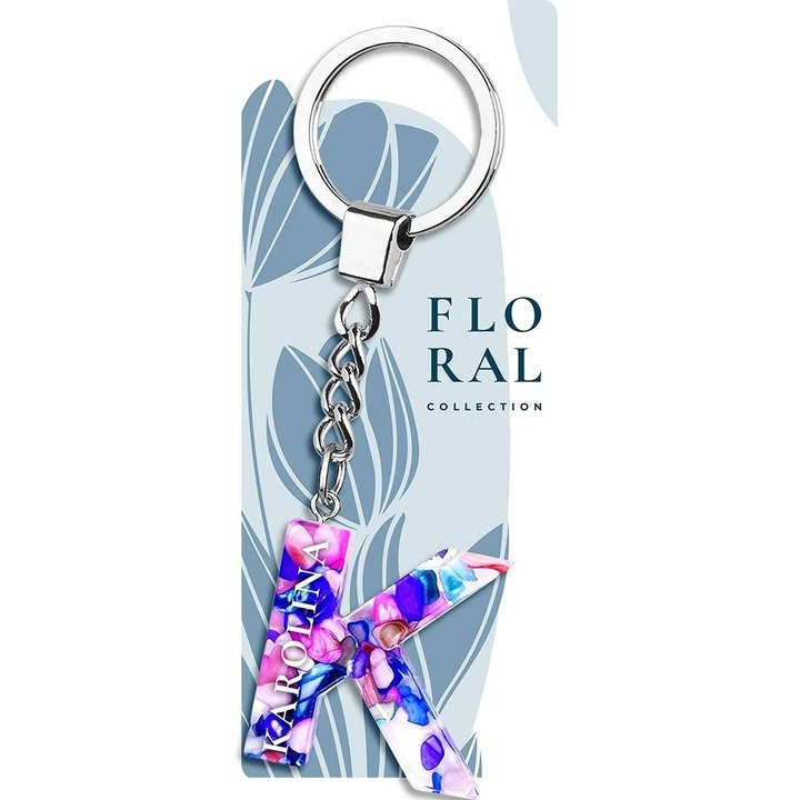 Betűs kulcstartó, Be-Happy Gifts, strasszkövekkel, többszínű