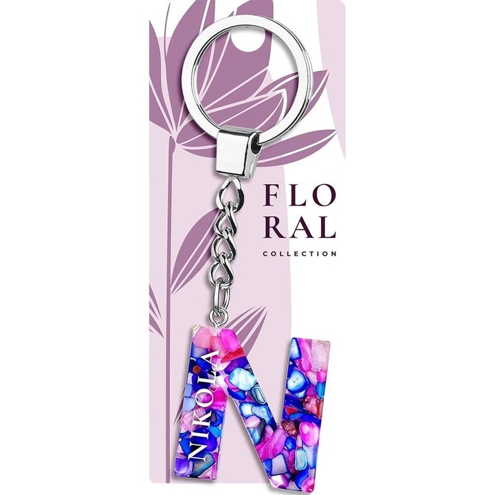 Kulcstartó betű strasszkövekkel, Be-Happy Gifts, ajándék nőknek, többszínű