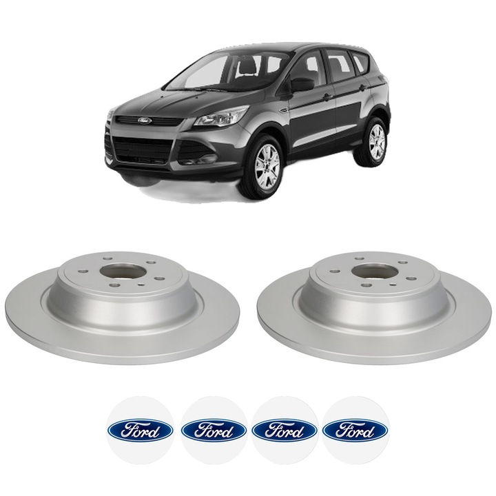 Set 2 discuri frana Spate FORD KUGA II VAN din 2019-2019, KW 88 CP 120 CMC 1997, Auto, Bosch, 4 Stickere auto cu FORD