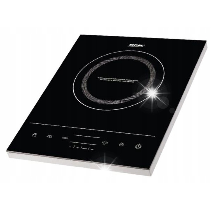 Електрически котлон MPM MKE-06 керамичен, 1 зона за готвене, 1800W, черен - стомана, 30x6x38см