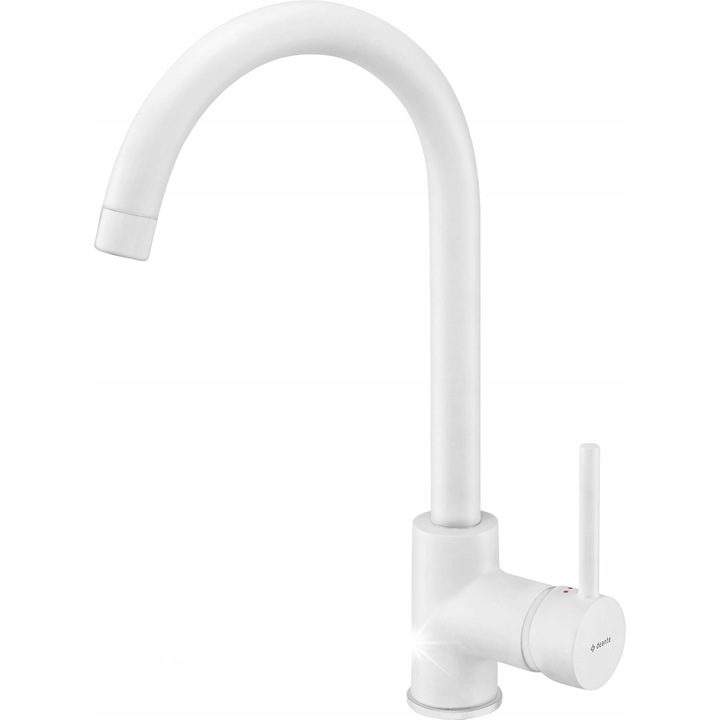 Кухненска батерия Deante Nemezja, бяла, монтаж на плот, височина 350мм, дебит 4-9 л/мин