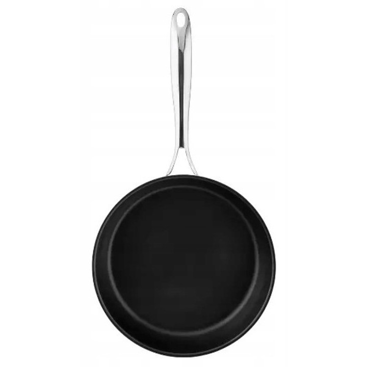 Тиган La Bonita, 24 см, незалепващ, неръждаема стомана, сребрист, комплект