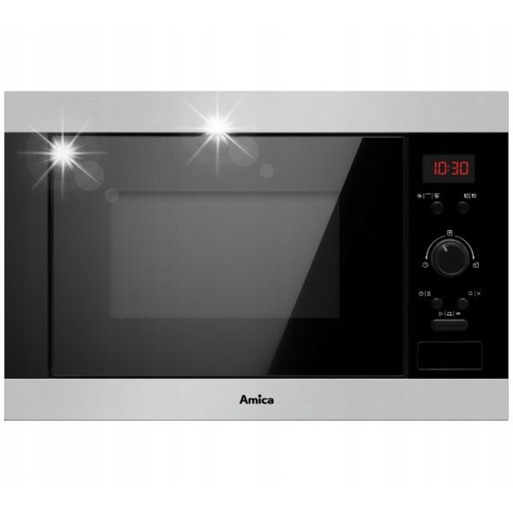 Cuptor cu microunde incorporabil Amica AMMB25E2GI, 900W, 25L, inox, 59.5x40x38.8cm