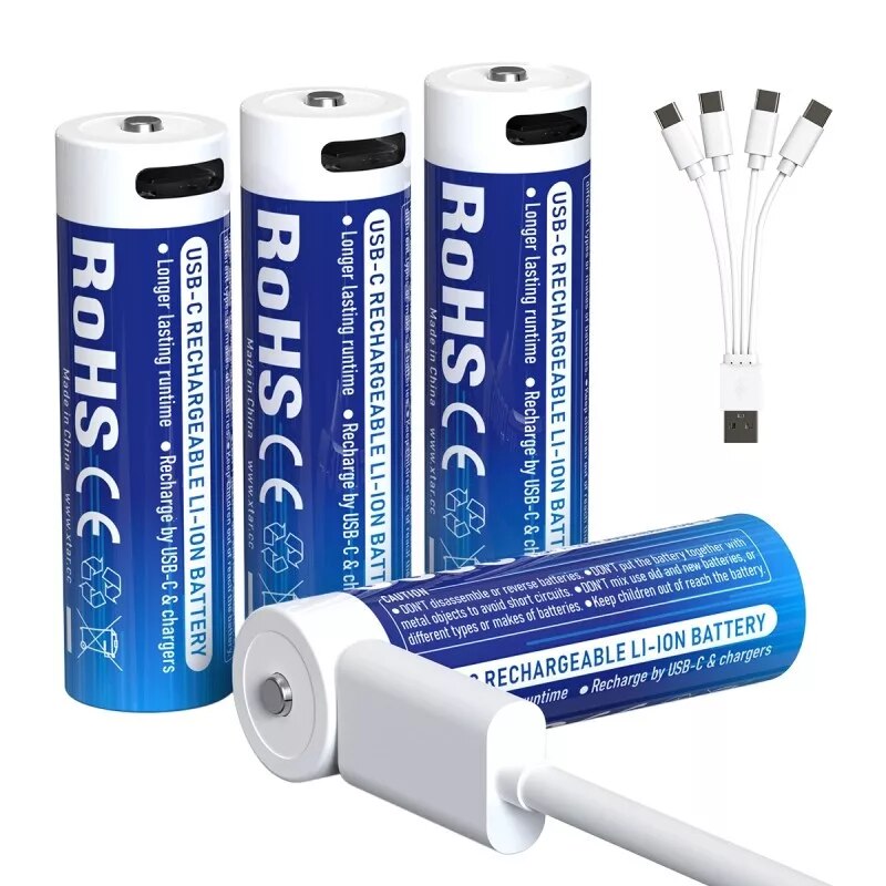 4db XTAR 14500 1, 5V 3000mAh akkumulátor készlet, védelemmel, USB-C ...