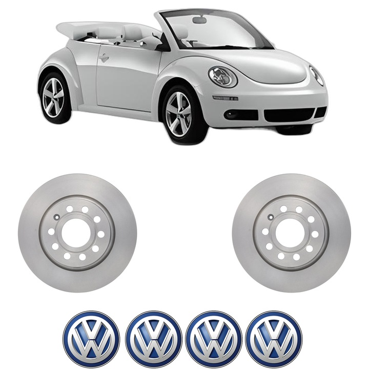 Set 2 discuri frana Fata Volkswagen BEETLE Convertible (5C7, 5C8) din 2014-2018, KW 110 CP 150 CMC 1968, Auto, Bosch, 4 Stickere auto cu Volkswagen