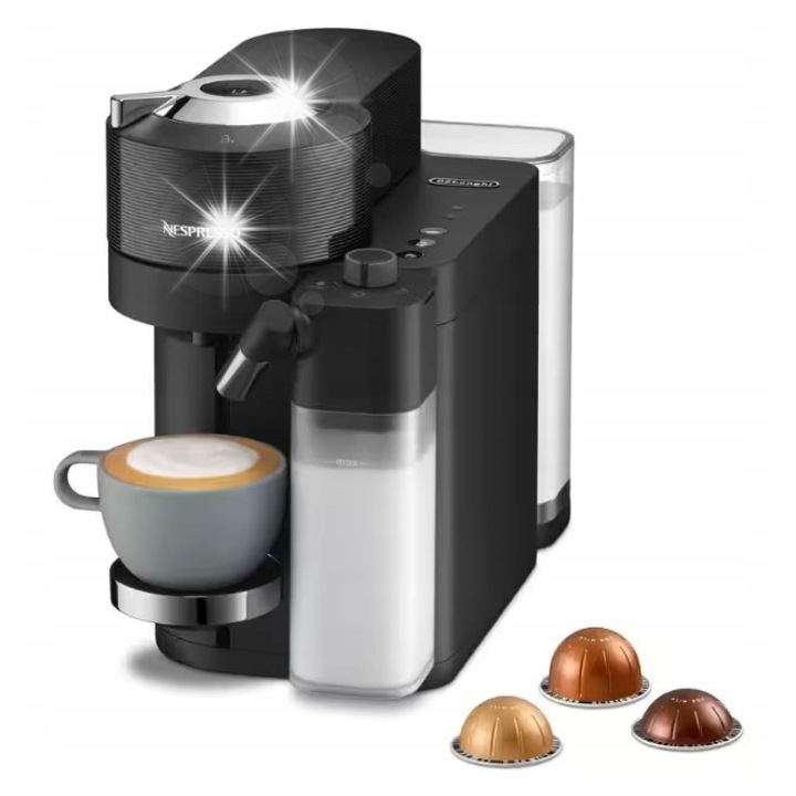 Кафемашина DeLonghi Nespresso Vertuo Lattissima ENV300.B, 1500W, с пенообразувател за мляко, черна, 40.7x19x31.5см
