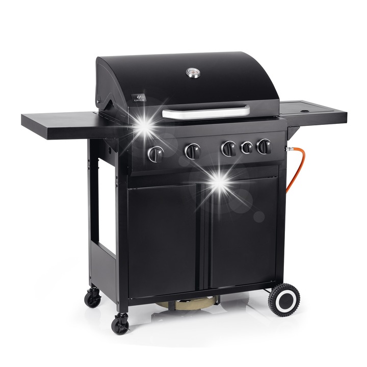 Газов грил Rookie 4.1, 15 kW, 4 горелки, с термометър, 138,5x114,5x54см