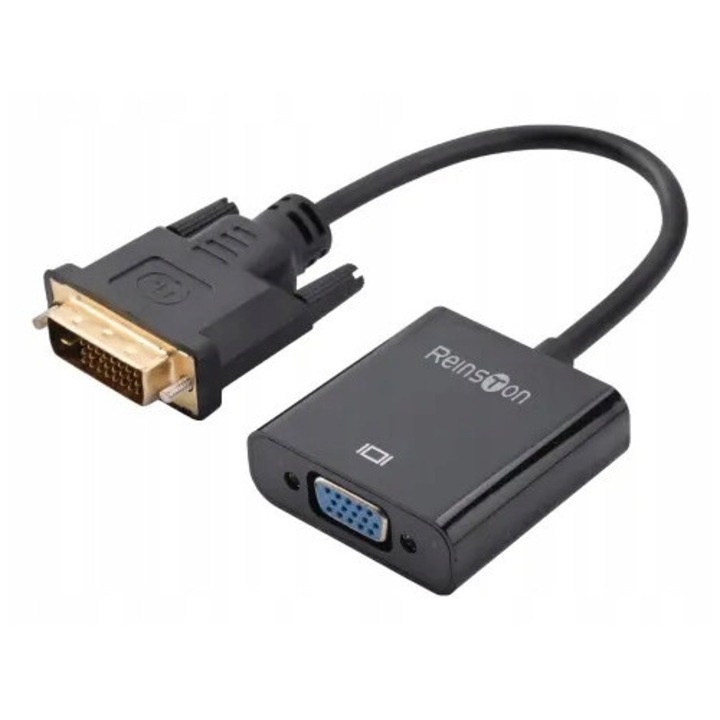 Конвертор Reinston EDV012 DVI-D към VGA, 1080p, 60Hz, 14см, черен