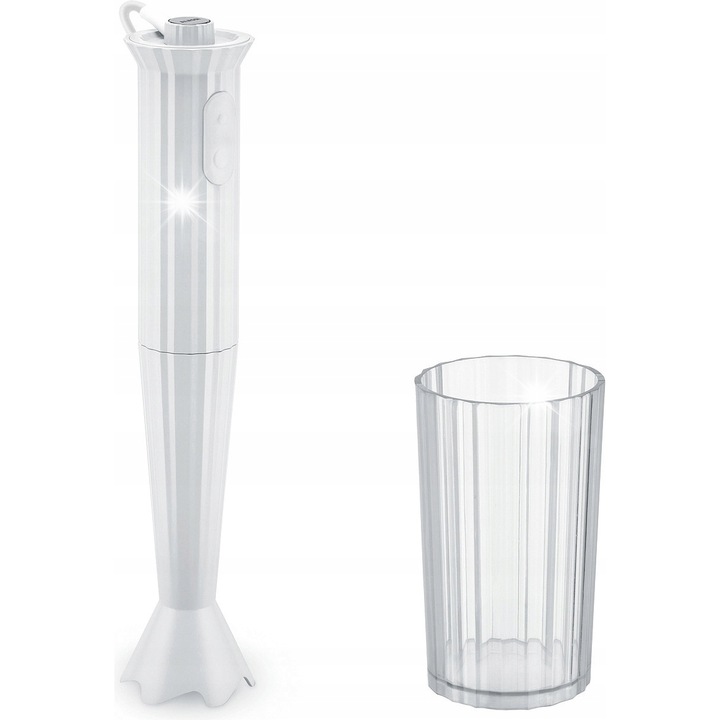 Блендер Alessi Plisse MDL10W 500W, бял, с функция Турбо, комплект аксесоари