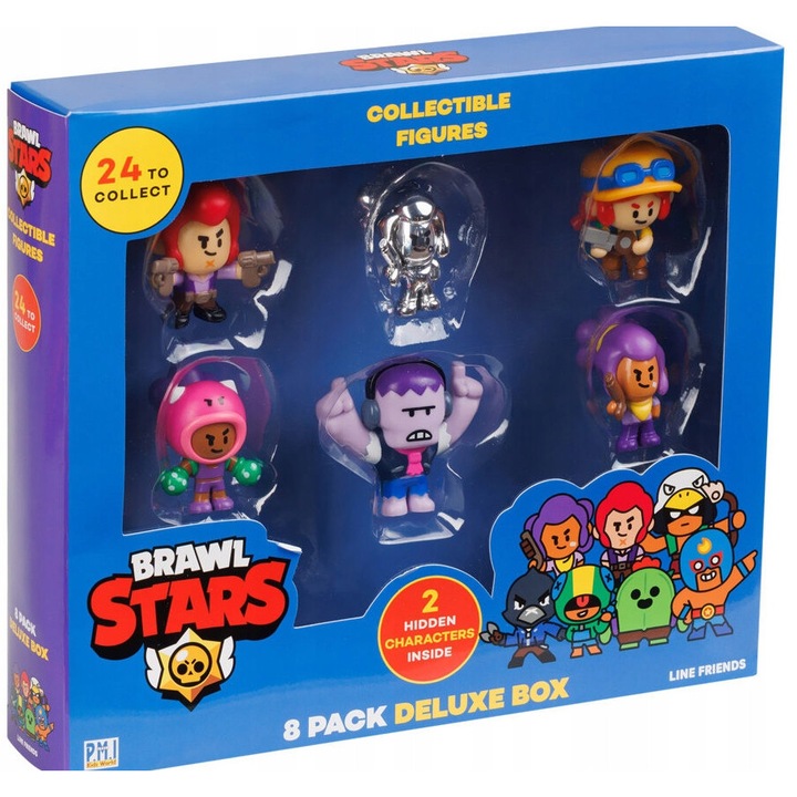 Комплект фигурки Brawl Stars, 8 персонажа, многоцветни