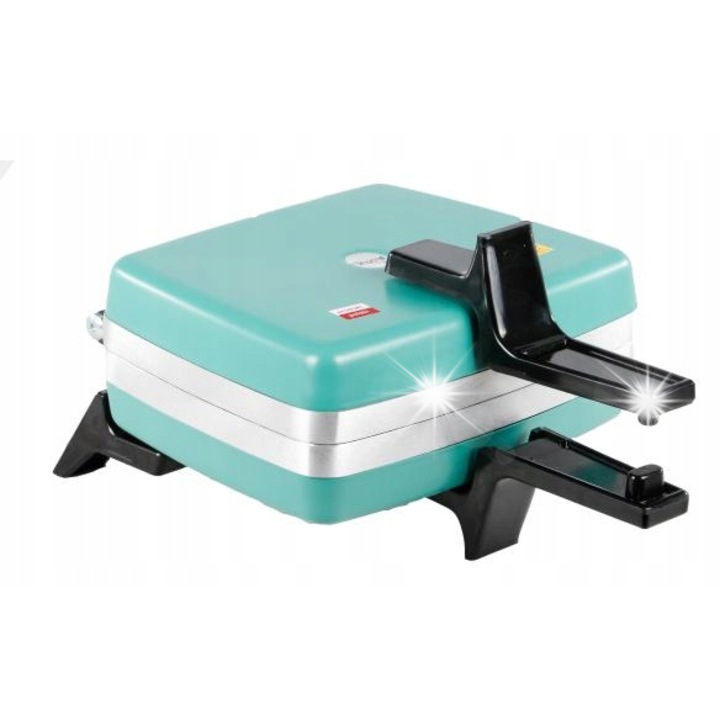 Гофретник Dezal 301.6, 1300W, 2 гофрети, инокс, зелен