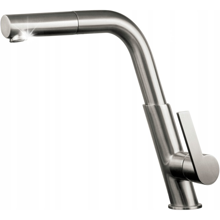 Кухненски смесител Deante SILIA, с покритие от неръждаема стомана, с функция за изтегляне, черен, монтаж на плот