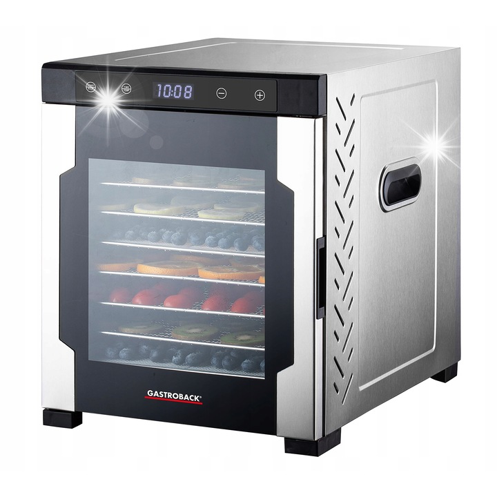 Дехидратор Gastroback Max, 900W, 10 тави, сребрист/черен, 35x75см
