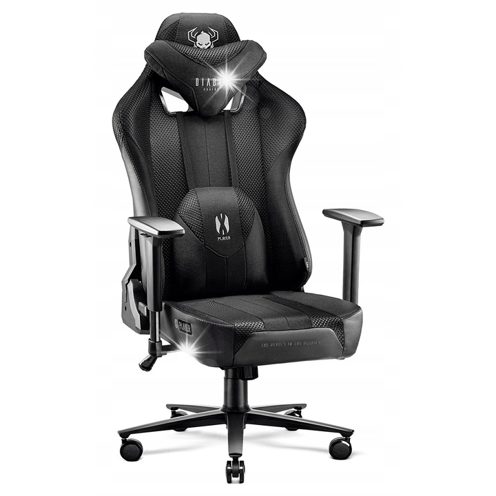 Scaun gaming Diablo X-Player, EcoFiber, negru, 175-205 cm, 200 kg