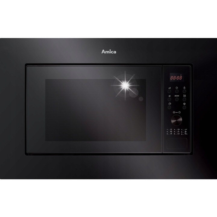 Cuptor cu microunde Amica AMGB20E2GB, 20l, negru, 700W, cu grill