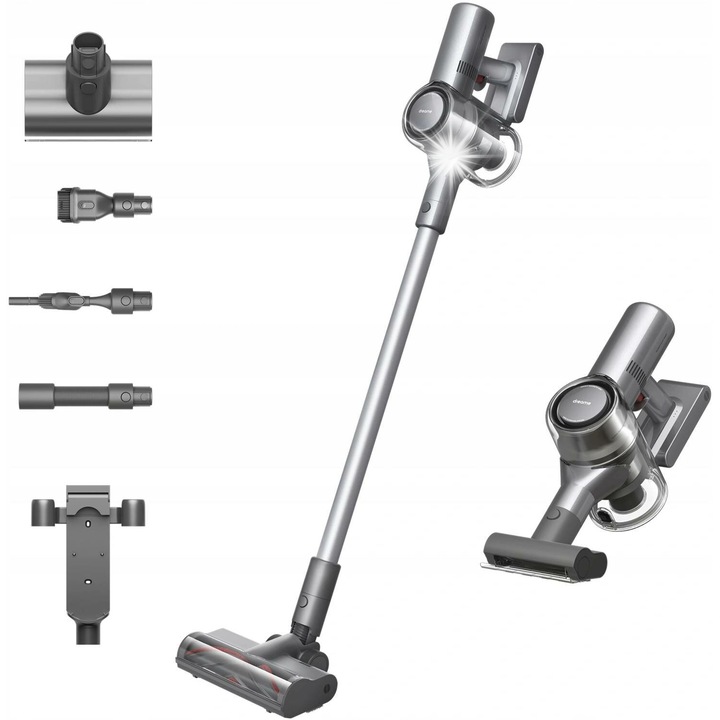 Вертикална безжична прахосмукачка Dreame V11 SE, 24000 Pa, 60 минути автономност, включени аксесоари, бяла