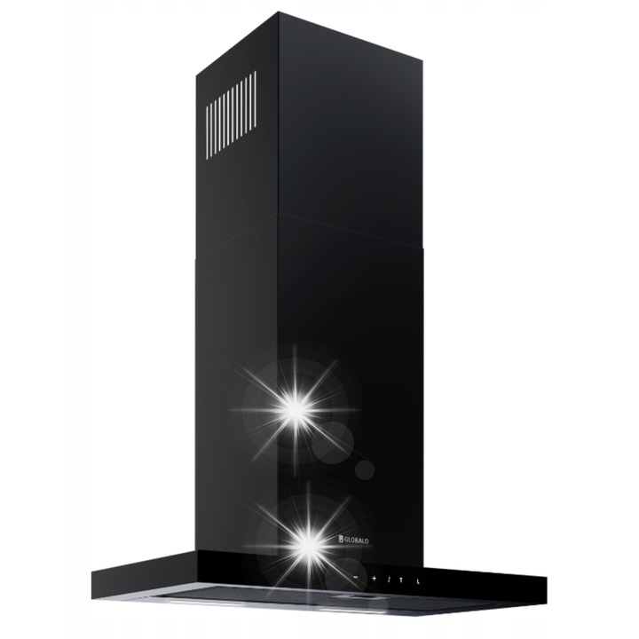 Аспиратор Globalo Aventelio 60.1 H2H, 555 m3/h, 61 dB, черен, 60 см, комплект с филтър по избор