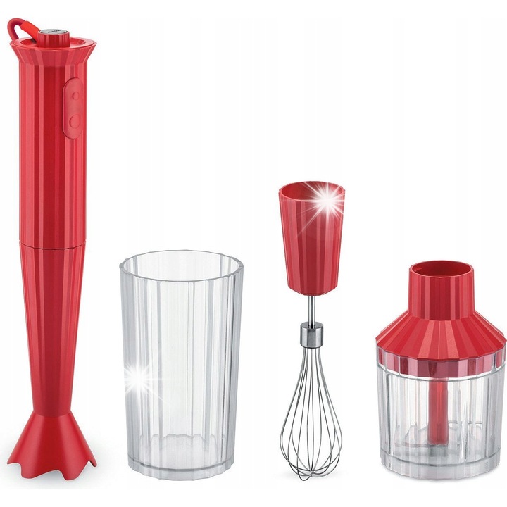 Миксер Alessi, Plisse MDL10SR, 500W, червен, комплект с аксесоари