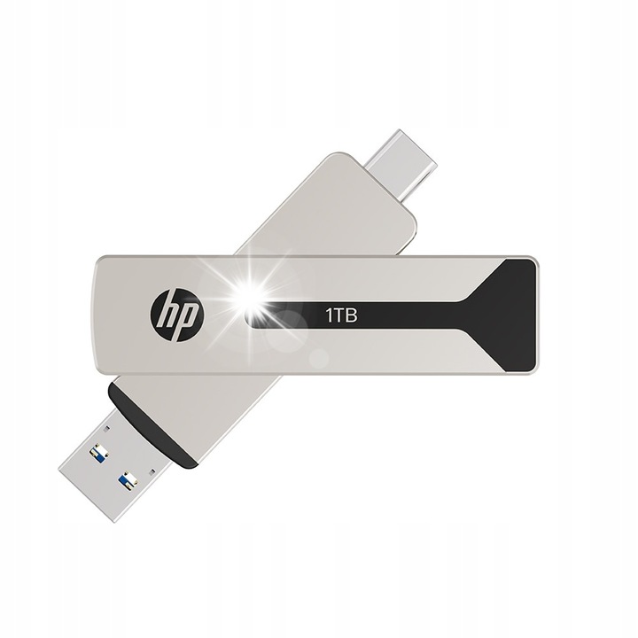 Флашка HP 911 Pro 1TB USB-C/A 3.2, 1000MB/s, 10,4x18x79,5mm, цвят никел