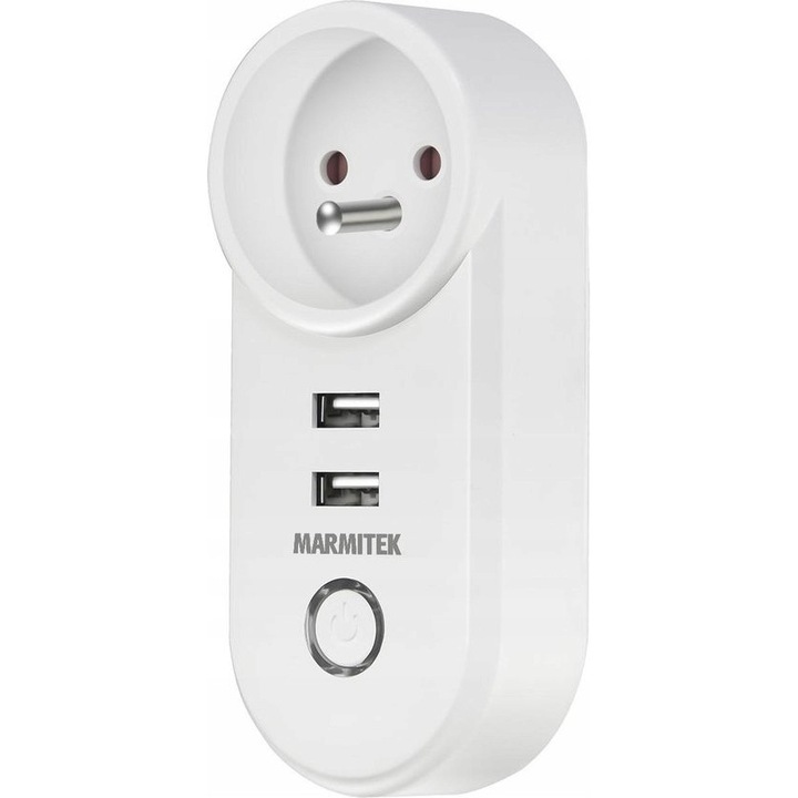 Смарт контакт Marmitek, 2 x USB, 122x52x32мм, 3450W, WiFi