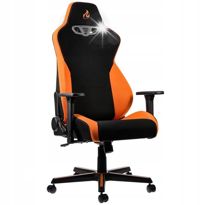Геймърски стол Nitro Concepts S300, модерен дизайн, регулируем, оранжев, 53x47см