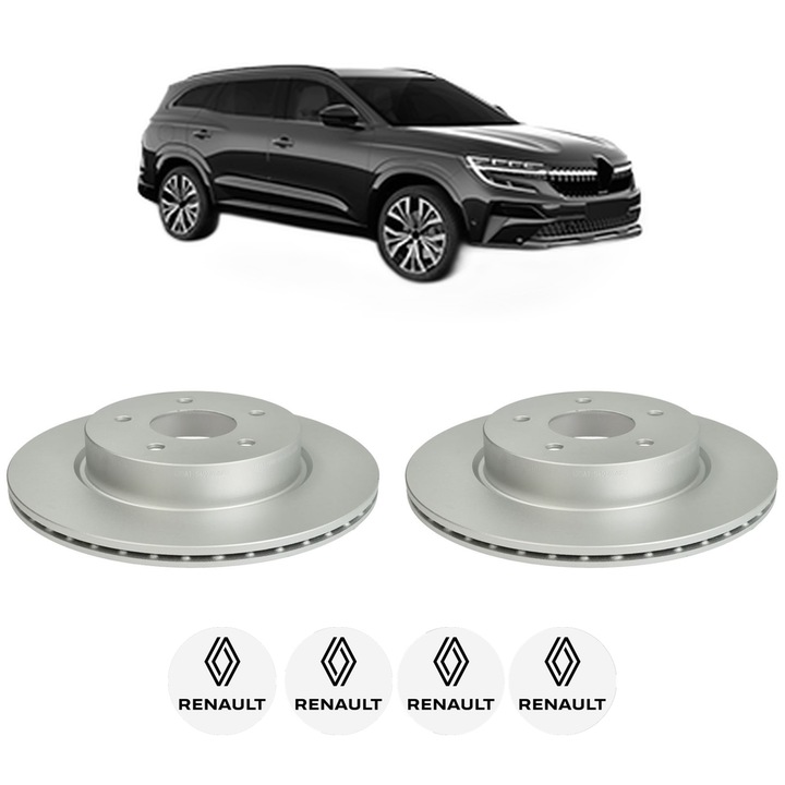 Set 2 discuri frana Spate RENAULT ESPACE VI (RHN) din 2023, KW 146 CP 199 CMC 1199, Auto, Bosch, 4 Stickere auto cu RENAULT