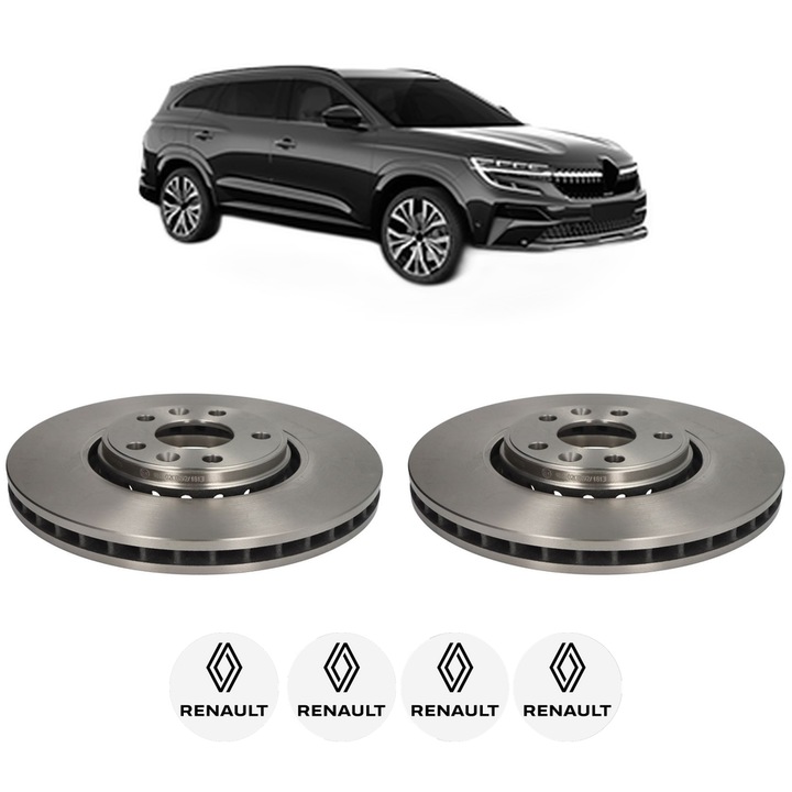 Set 2 discuri frana Fata RENAULT ESPACE VI (RHN) din 2023, KW 146 CP 199 CMC 1199, Auto, Bosch, 4 Stickere auto cu RENAULT