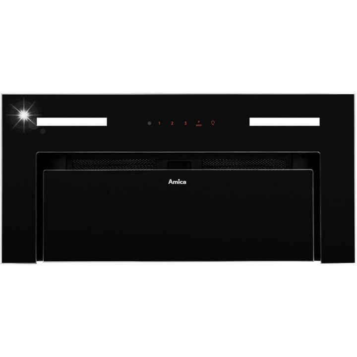 Вграден абсорбатор Amica OMC5651B, 4 скорости, 415 m3/h, 62 dB, черен, 58.9x32x29см