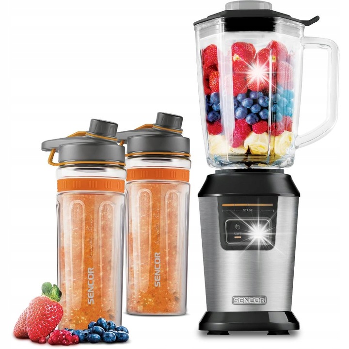 Пасатор Sencor, 800W, 0,6L, 2 бутилки, черен