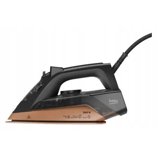 Fier de calcat cu abur Beko SIM4126C ceramic, 2600 W, 120 g/min, negru-auriu