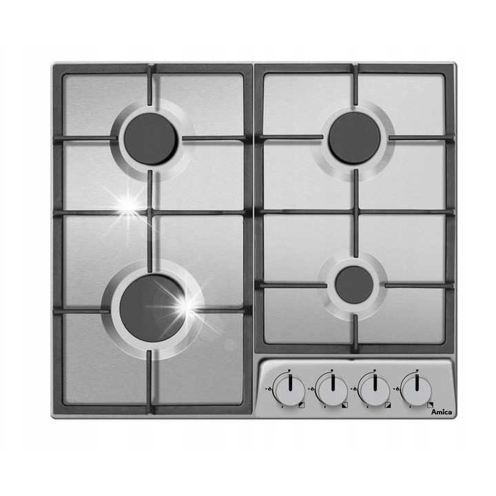Газов плот Amica PGD6110APR, 4 котлона, инокс, 59x52см