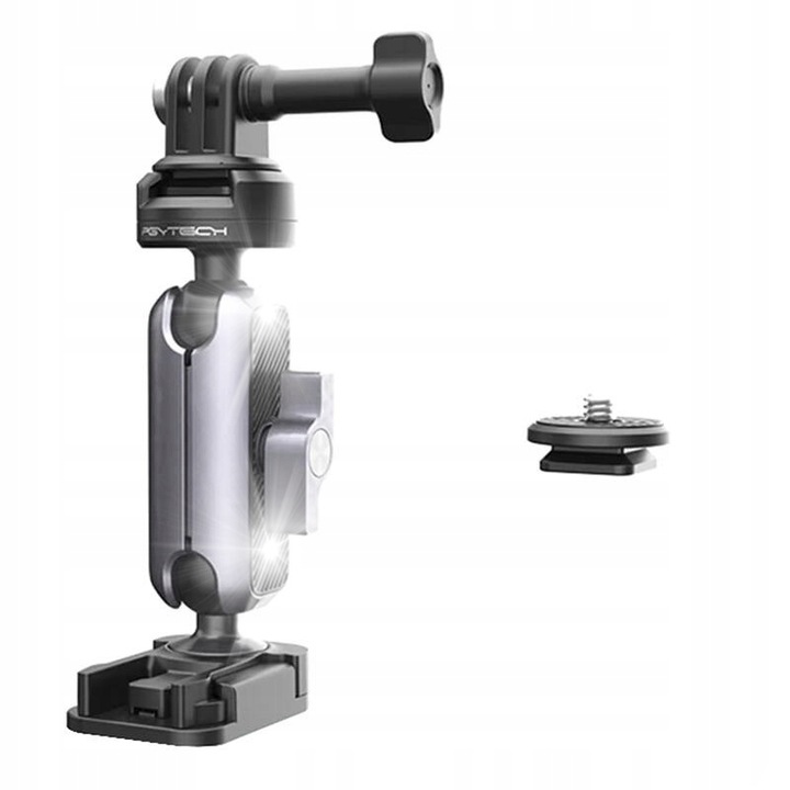 Поддръжка за каска PGYTECH P-GM-225, съвместима със спортни камери, 134x48.5x43mm, алуминий, 177g