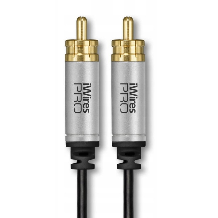 Аудио кабел Techlink, iWires PRO RCA - RCA 5м, позлатени конектори, черен