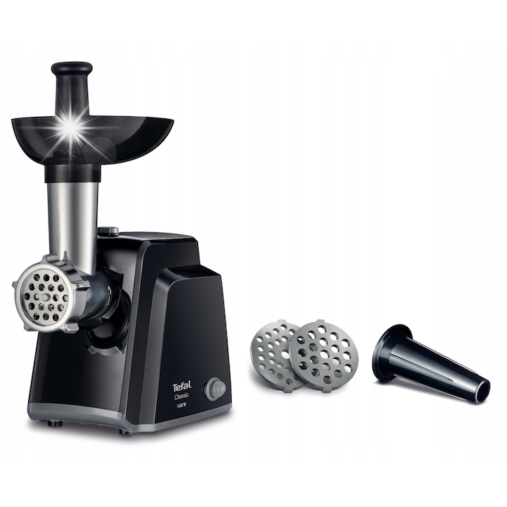 Месомелачка TEFAL NE1058, 1400W, 1,7кг/мин, метал, с приставка за колбаси, 2 приставки