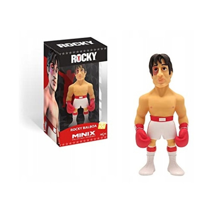 Фигурина Minix Роки Балбоа, 3.5x4.7x7.5см, бяла, колекционерски комплект