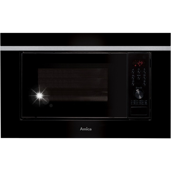 Cuptor cu microunde incorporabil Amica AMGB20E2GB, 700W, 20L, grill, negru