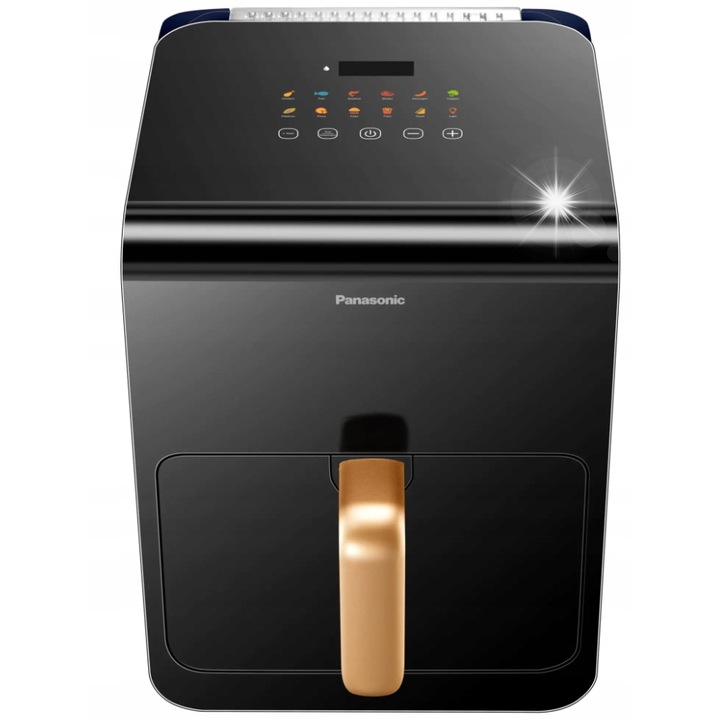 NF-CC600AXE olajmentes fritőz, 6L, 1450W, 360°-os légkeringetési technológia, fekete rózsaarany