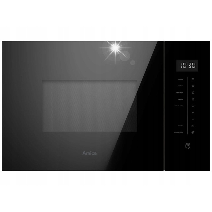 Cuptor cu microunde Amica 25l, 900W, negru, incorporabil, cu grill