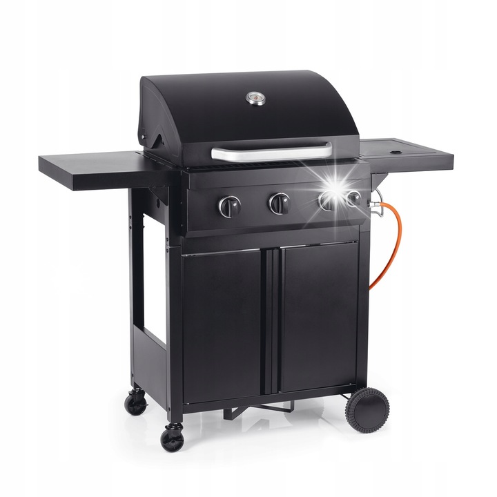 Газов грил Landmann Rookie 3.1, 3 горелки, 60x40,5см, 12kW, със стойка за бутилка, 128,5x114,5x54см