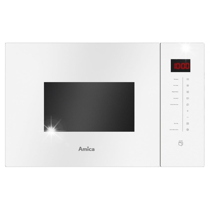 Cuptor cu microunde incorporabil Amica AMMB25E2SGW, 900W, 25l, alb