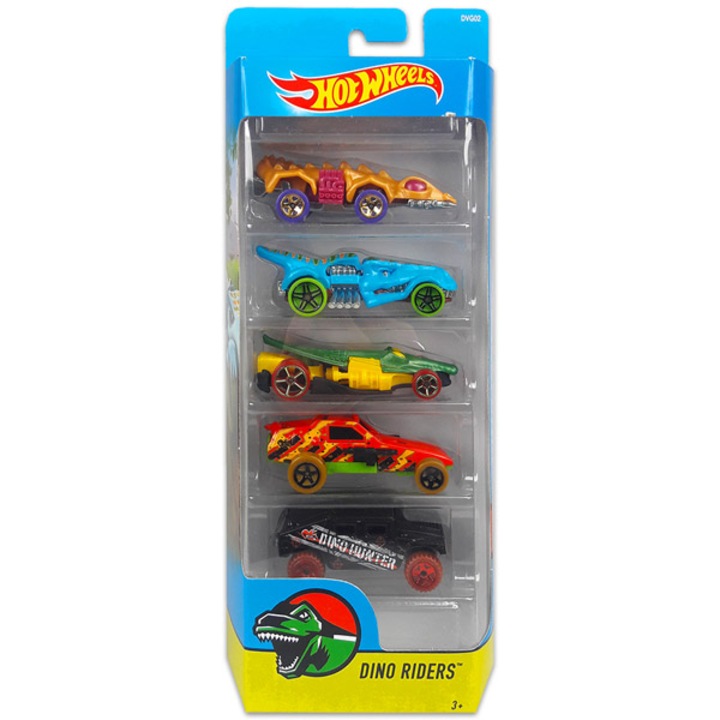 Set 5xMasinuta, Mattel, Hot Wheels, Dino Riders