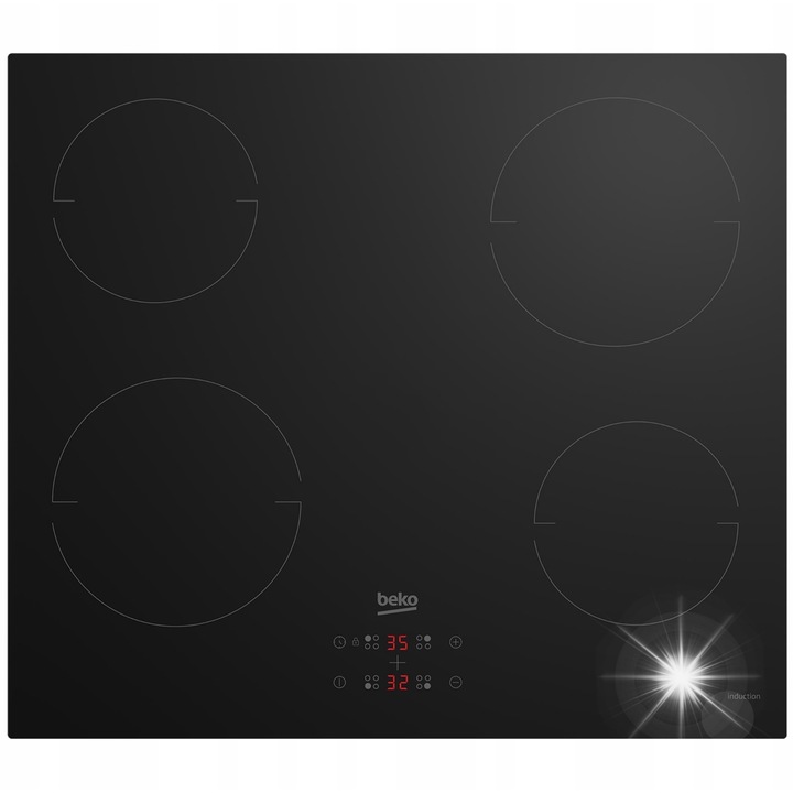 Електрически плот Beko HII64405MT, 4 индукционни зони, 59x52см, черен