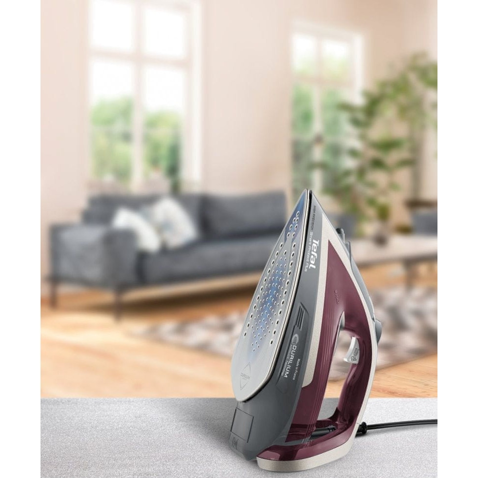 Fier de calcat cu abur Tefal Smart Protect Plus FV6870, 2800 W, 40 g/min, gri-bordo