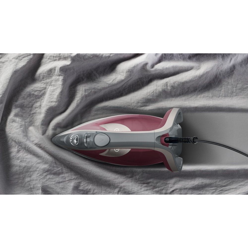 Fier de calcat cu abur Tefal Smart Protect Plus FV6870, 2800 W, 40 g/min, gri-bordo