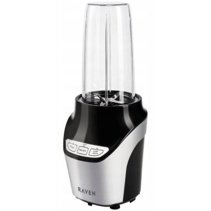 Пасатор Raven, 1000W, 2 скорости, сребристо-черен, 1 литър